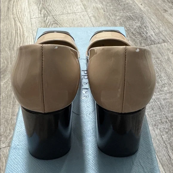 Vintage Prada Navy Patent Leather Block Heel 39 PRISTINE ASO Carolyn Bessette - Picture 8 of 12